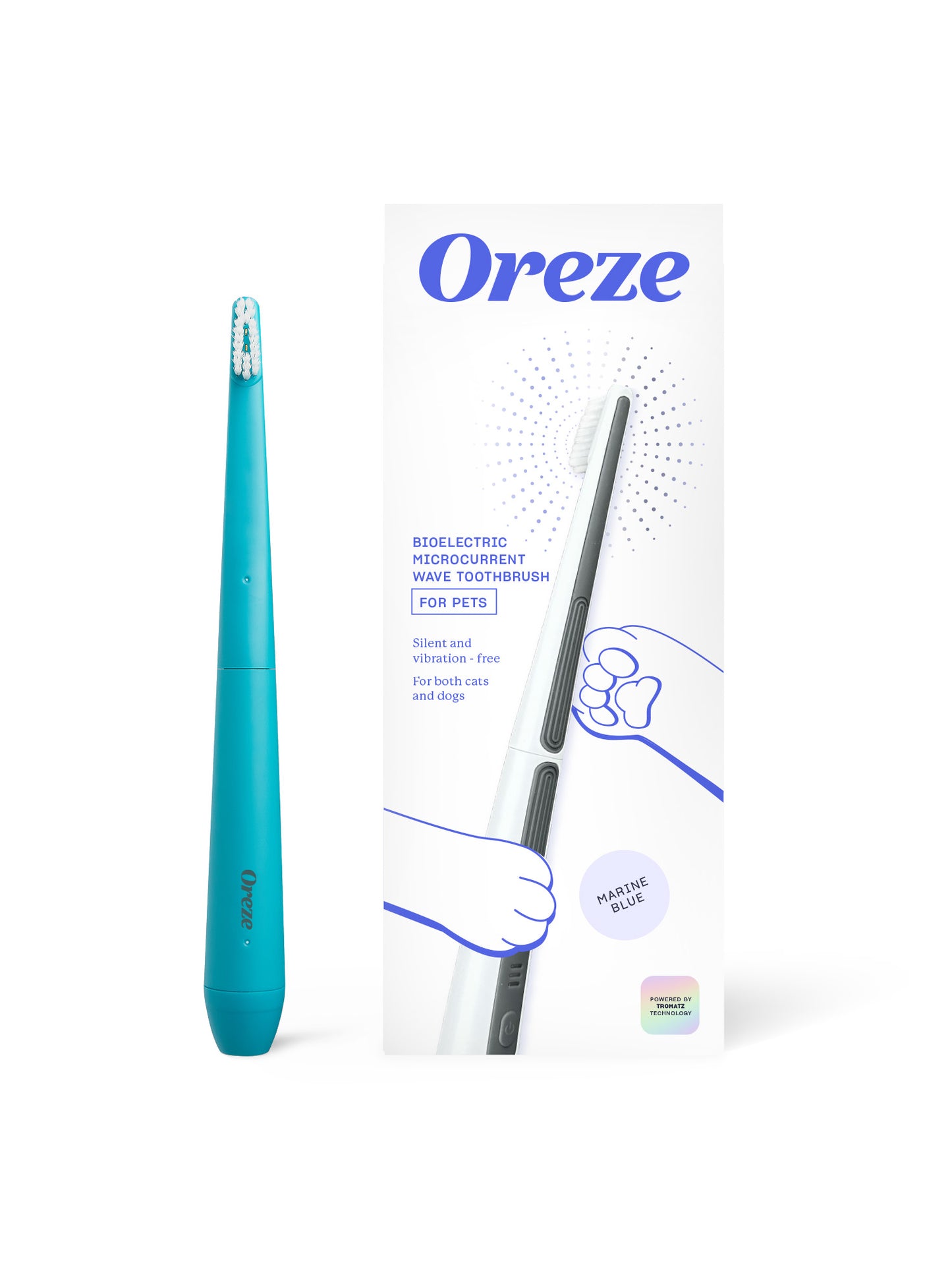 Oreze pet toothbrush in marine blue