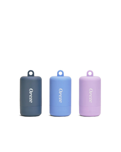 All three colors of Oreze poop bag carriers